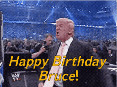 Man In Suit And Tie Saying Happy Birthday Bruce GIF