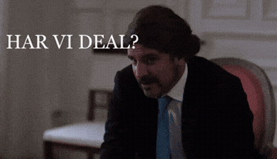Man In Suit And Tie Saying Har Vi Deal GIF