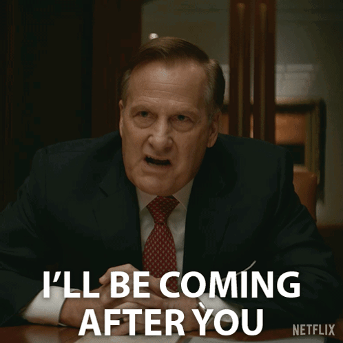 Man In Suit And Tie Saying I'll Be Coming After You GIF