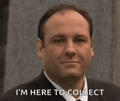 Man In Suit And Tie Saying Im Here To Collect GIF