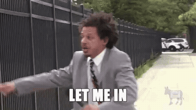 Man In Suit And Tie Saying Let Me In GIF