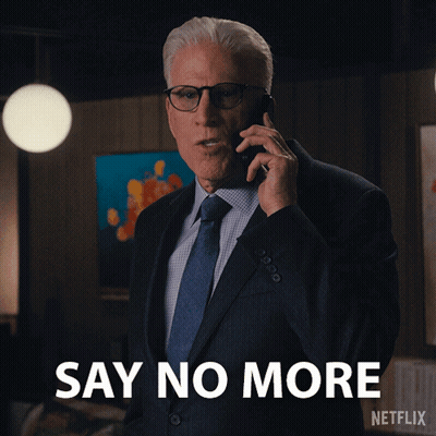 Man In Suit And Tie Saying No More GIF