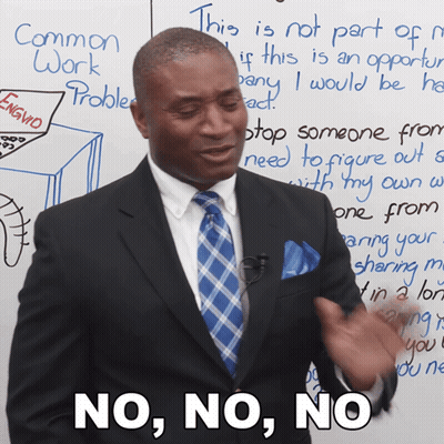 Man In Suit And Tie Saying No No No GIF