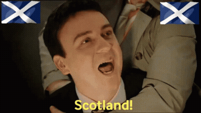 Man In Suit And Tie Saying Scotland GIF