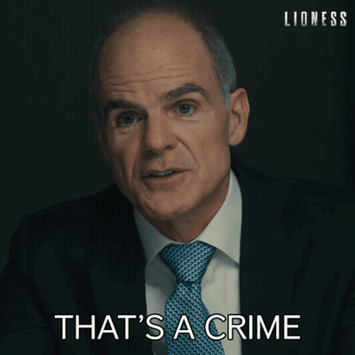 Man In Suit And Tie Saying That's A Crime GIF