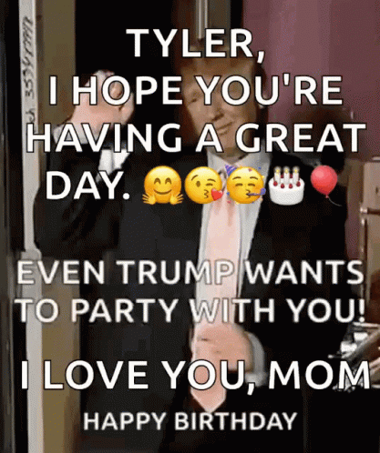 Man In Suit And Tie Saying Tyler Hope You're Having A Great Day GIF