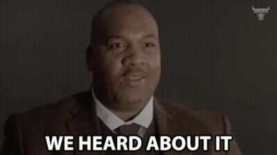 Man In Suit And Tie Saying We Heard About It GIF
