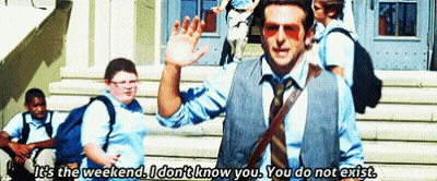 Man In Suit And Tie Saying Weekend GIF