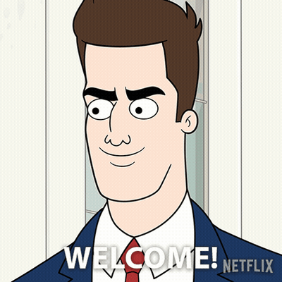 Man In Suit And Tie Saying Welcome Netflix GIF