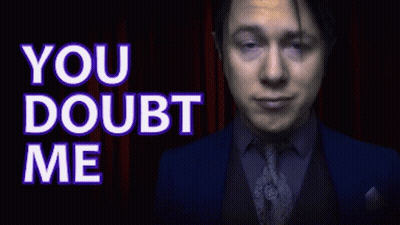 Man In Suit And Tie Saying You Doubt Me GIF