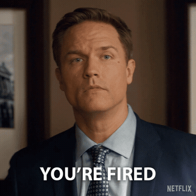 Man In Suit And Tie Saying You're Fired GIF