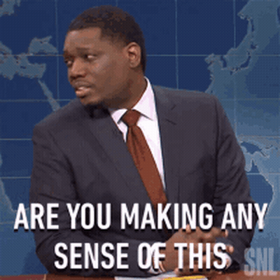 Man In Suit And Tie Says Are You Making Any Sense Of This SNL GIF