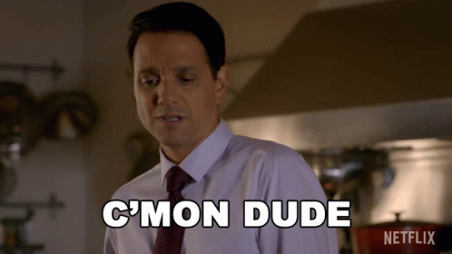 Man In Suit And Tie Says C'mon Dude GIF