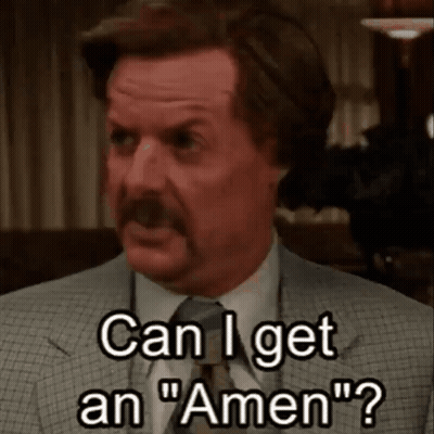 Man In Suit And Tie Says Can I Get An Amen GIF