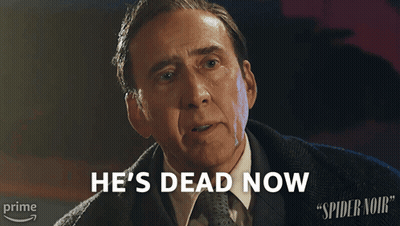 Man In Suit And Tie Says He's Dead With Prime Logo GIF