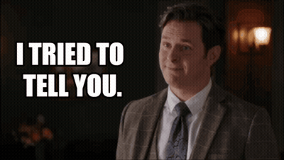 Man In Suit And Tie Says He Tried To Tell You GIF