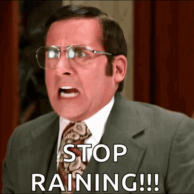 Man In Suit And Tie Says Stop Raining GIF