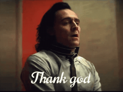 Man In Suit And Tie Says Thank God GIF
