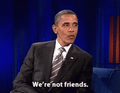 Man In Suit And Tie Says We Are Not Friends GIF
