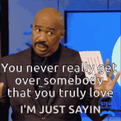 Man In Suit And Tie Says You Never Get Over Love GIF