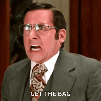 Man In Suit And Tie Screaming Get The Bag GIF