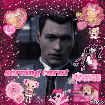 Man In Suit And Tie Serving Curvat Princess GIF