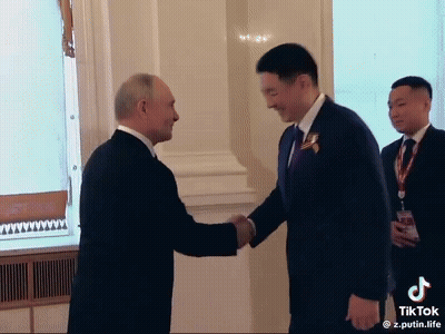Man In Suit And Tie Shaking Hands GIF