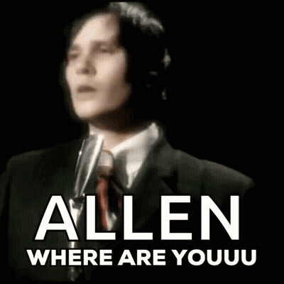 Man In Suit And Tie Singing Allen Where Are Youuu GIF