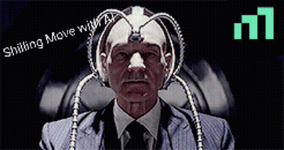 Man In Suit And Tie Sitting In Front Of Shilling Move Sign GIF