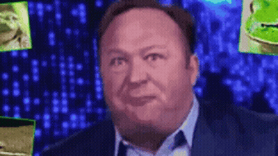 Man In Suit And Tie Smiling At Screen With Frogs GIF
