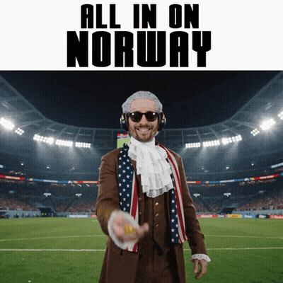 Man In Suit And Tie Stadium All In On Norway GIF