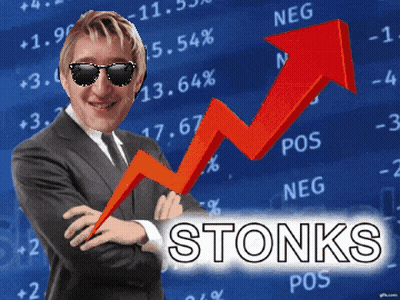 Man In Suit And Tie Standing In Front Of Stock Chart GIF
