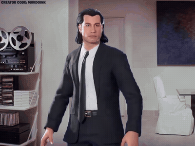 Man In Suit And Tie Standing In Living Room With Murdoink GIF