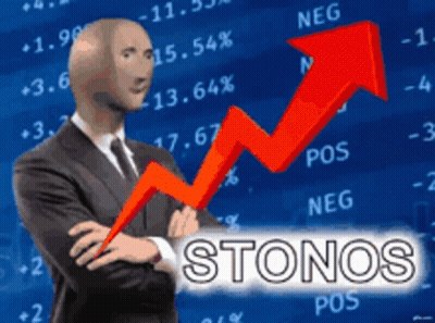 Man In Suit And Tie Staring At Stonks Chart GIF