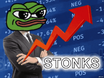 Man In Suit And Tie Staring At Stonks Chart GIF