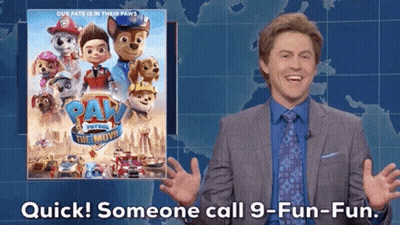 Man In Suit And Tie Talking About Paw Patrol Movie GIF
