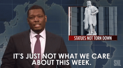Man In Suit And Tie Talking Statues Not Torn Down GIF