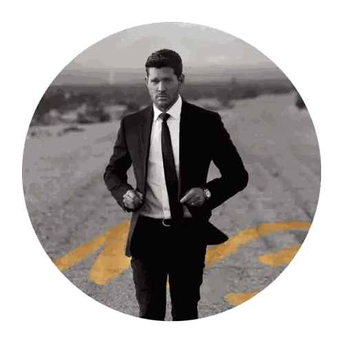 Man In Suit And Tie Walking Dirt Road Sticker