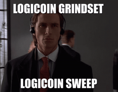 Man In Suit And Tie Wearing Headphones Logicoin Grindset Logicoin Sweep GIF