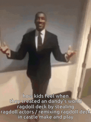 Man In Suit And Tie With Arms Outstretched In Front Of White Board GIF