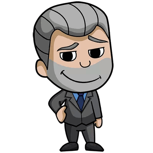 Man In Suit And Tie With Beard Sticker