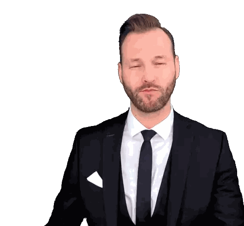 Man In Suit And Tie With Black Gloves Sticker