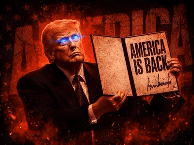 Man In Suit And Tie With Book America Is Back GIF