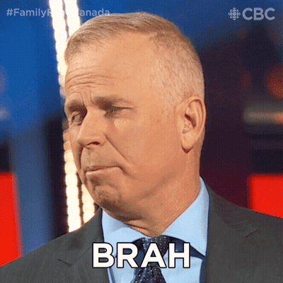 Man In Suit And Tie With Brah On Face GIF