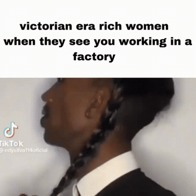 Man In Suit And Tie With Braids Says Victorian Rich Women GIF