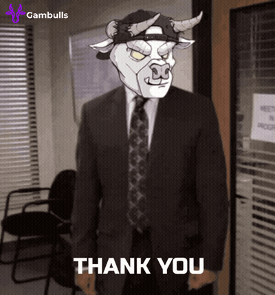 Man in Suit and Tie with Bull Mask Says Thank You