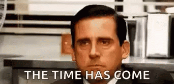Man In Suit And Tie With Computer Screen The Time Has Come GIF