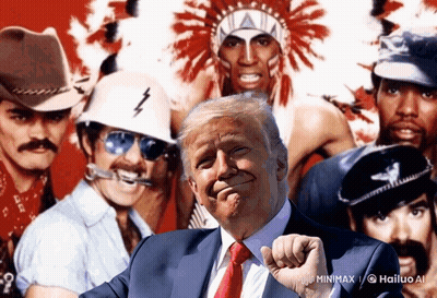 Man In Suit And Tie With Donald Trump And Group GIF