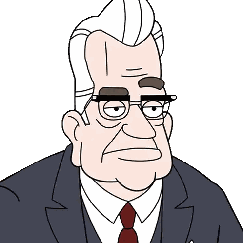 Man In Suit And Tie With Glasses Sticker