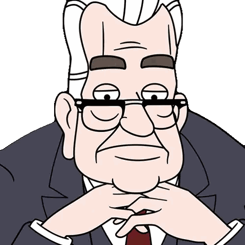 Man In Suit And Tie With Hands On Chin Sticker